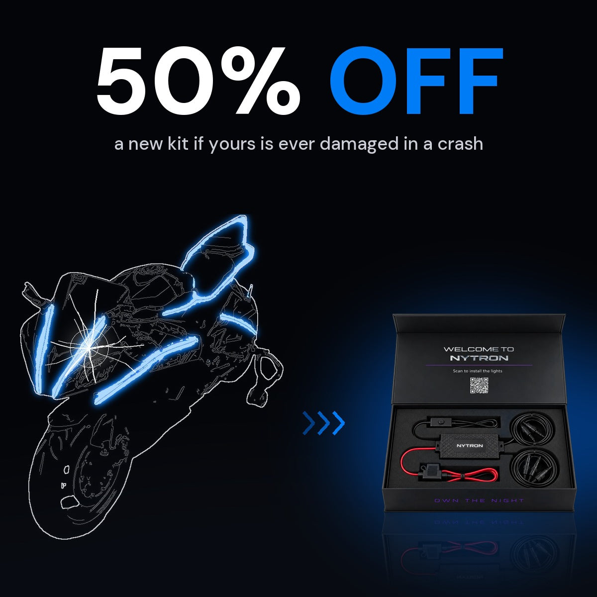 NYTRON Crash Replacement: 50% off a new kit if yours is ever damaged in a crash